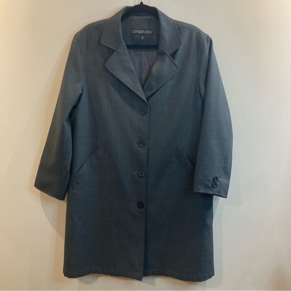 LONDON  FOG Sz 14R Classic Lined Buttoned Pockets Trench Rain Coat - Picture 1 of 12